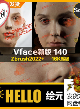 XYZ/Vface新版ZBrush写实高清扫描模型头16K皮肤贴图Zoia140