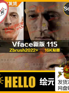XYZ/Vface新版ZBrush写实高清扫描模型头16K皮肤贴图Mykhaylo115