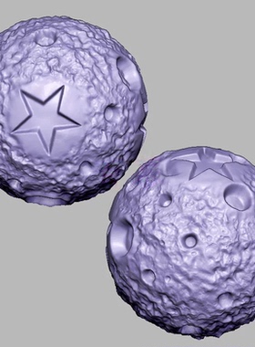 珠子星星月球珠圆雕图雕刻机图纸stl文件三维立体图3d模型3367