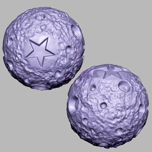 珠子星星月球珠圆雕图雕刻机图纸stl文件三维立体图3d模型3367