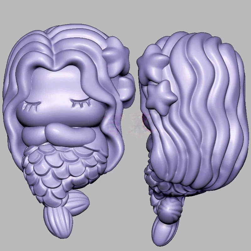 美人鱼三维立体图电脑圆雕雕刻图纸stl文件3d打印模型612