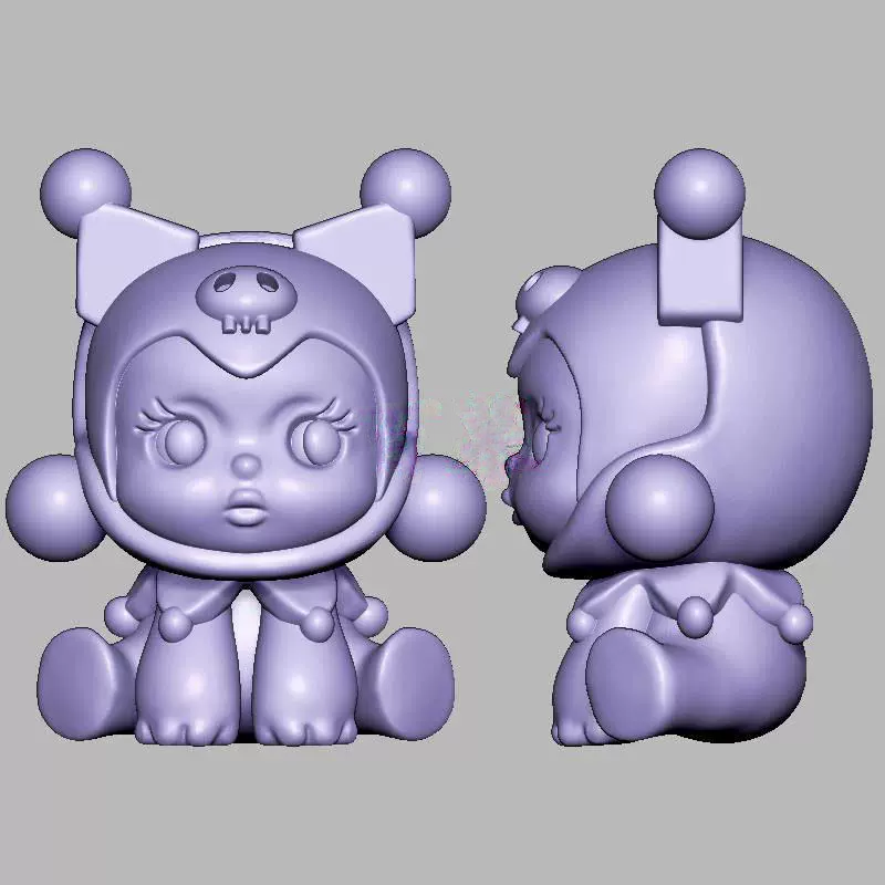 泡泡玛特三维立体图电脑圆雕雕刻图纸stl文件3d打印模型1552