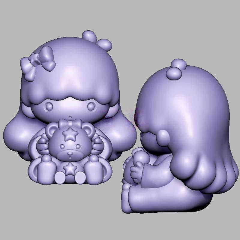 双子星女孩三维立体图电脑圆雕雕刻图纸stl文件3d打印模型1252