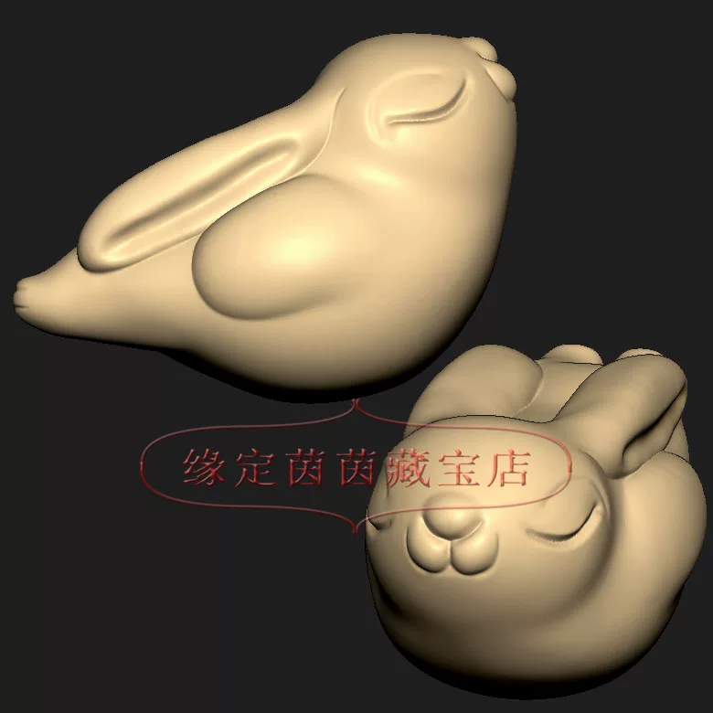 飞天兔小兔子三维立体图圆雕图纸stl文件雕刻机3d模型125