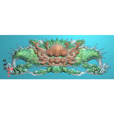 仿古兽龙凤摆件茶几底座浮雕画精雕图jdp灰度图bmp雕刻图平雕图