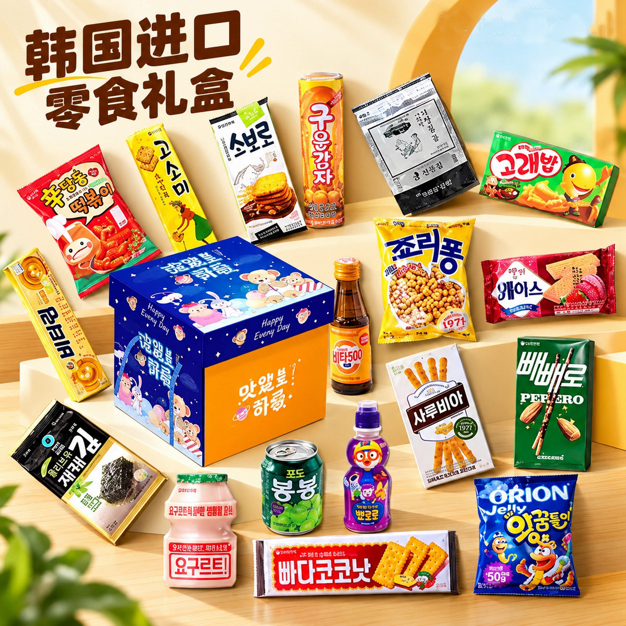 韩国进口零食大礼包儿童节女朋友解馋休闲小吃食品礼盒生日大礼物
