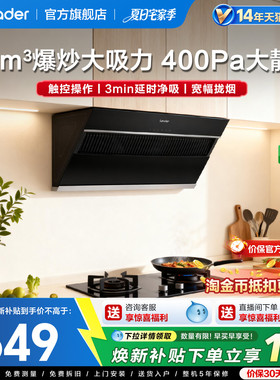 [百亿加补]海尔出品统帅抽油烟机IC196家用厨房侧吸大吸力旗舰店