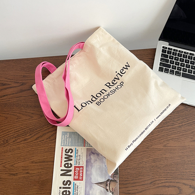 韩国粉色单肩帆布包女通勤包