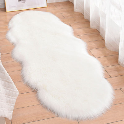 床边毯绒地垫毯不规则地毯卧室羊毛仿毛毛加厚衣帽间长毛纯色装饰