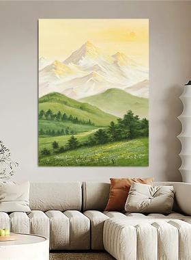 HESD.ART《曙光初透》背靠山风景挂画客厅手绘油画日出玄关装饰画