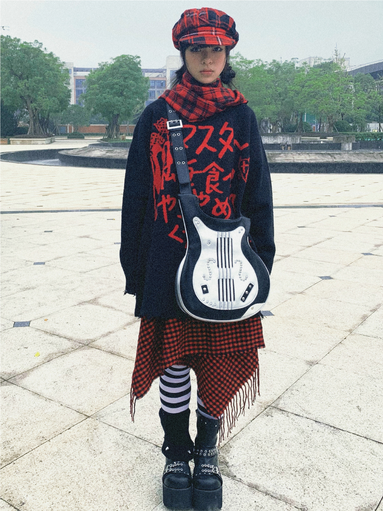 复古感异形吉他可调节斜挎包