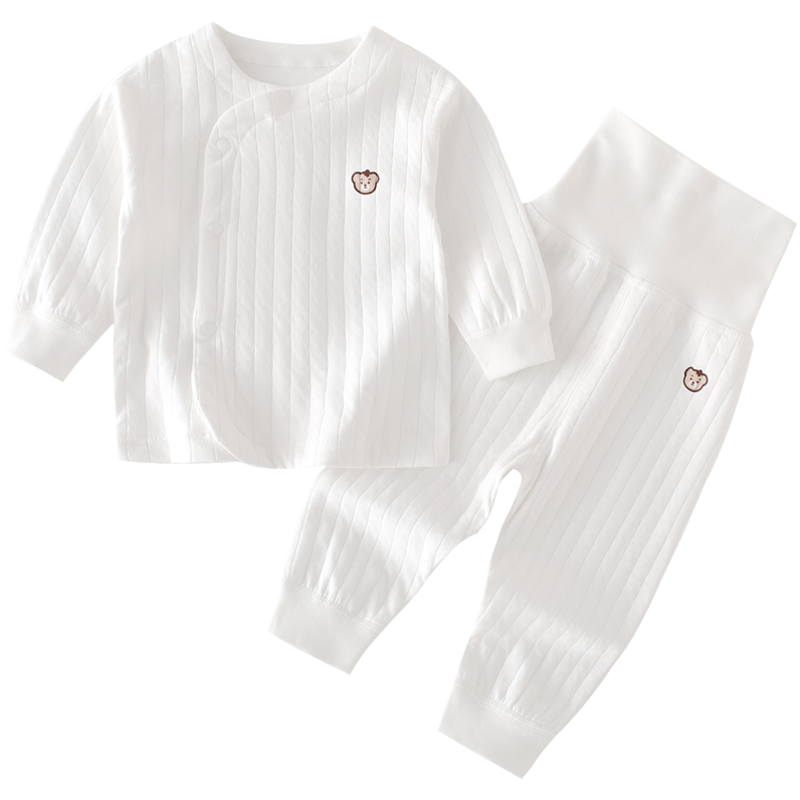 寶寶內(nèi)衣套裝全純棉無(wú)骨提花睡衣家居衣服春秋季嬰兒打底秋衣秋褲