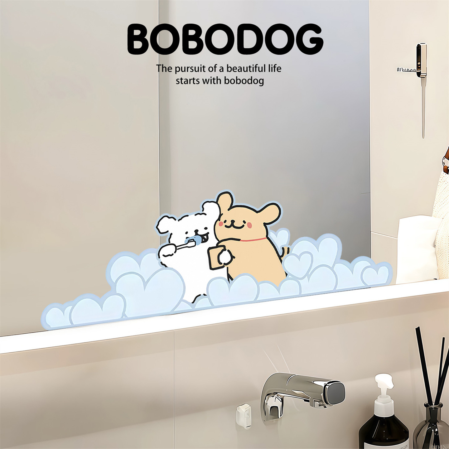 浴室卫生间镜子装饰遮挡贴纸小图案梳妆台化妆镜面创意可爱玻璃贴,家居饰品,软装墙贴,淘宝优惠券,粉丝福利购,淘宝优惠卷