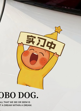 实习车贴星星人创意车身磁贴搞笑车尾汽车贴纸女司机标志新手上路
