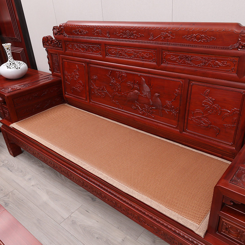 红木沙发垫夏季凉席坐垫实木椅子垫加厚防滑新中式藤席沙发垫