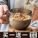 茶色燕麦早餐杯子玻璃杯水杯女家用大容量麦片牛奶杯咖啡杯带盖勺