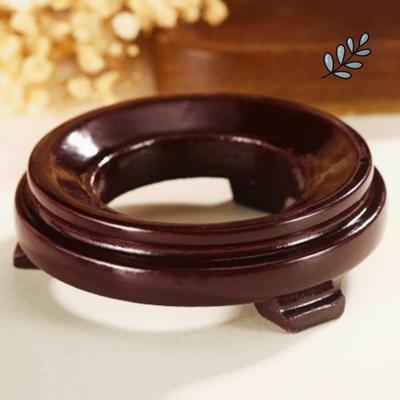 红实木底座水晶球工艺品葫芦托架