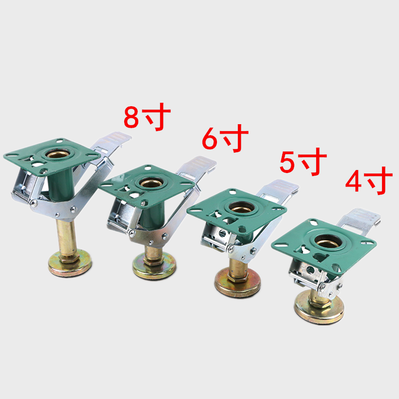 日式重型地刹器顶高器万向轮支撑架4寸5寸6寸8寸制动脚刹设备专业