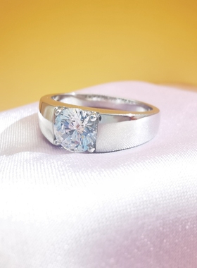 戒指克拉莫桑钻银饰闭口