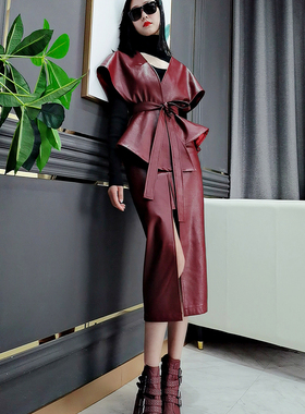 韩版宽松斗篷秋冬季休闲紫色装PU夹克棕色夹克女外套女外套皮衣