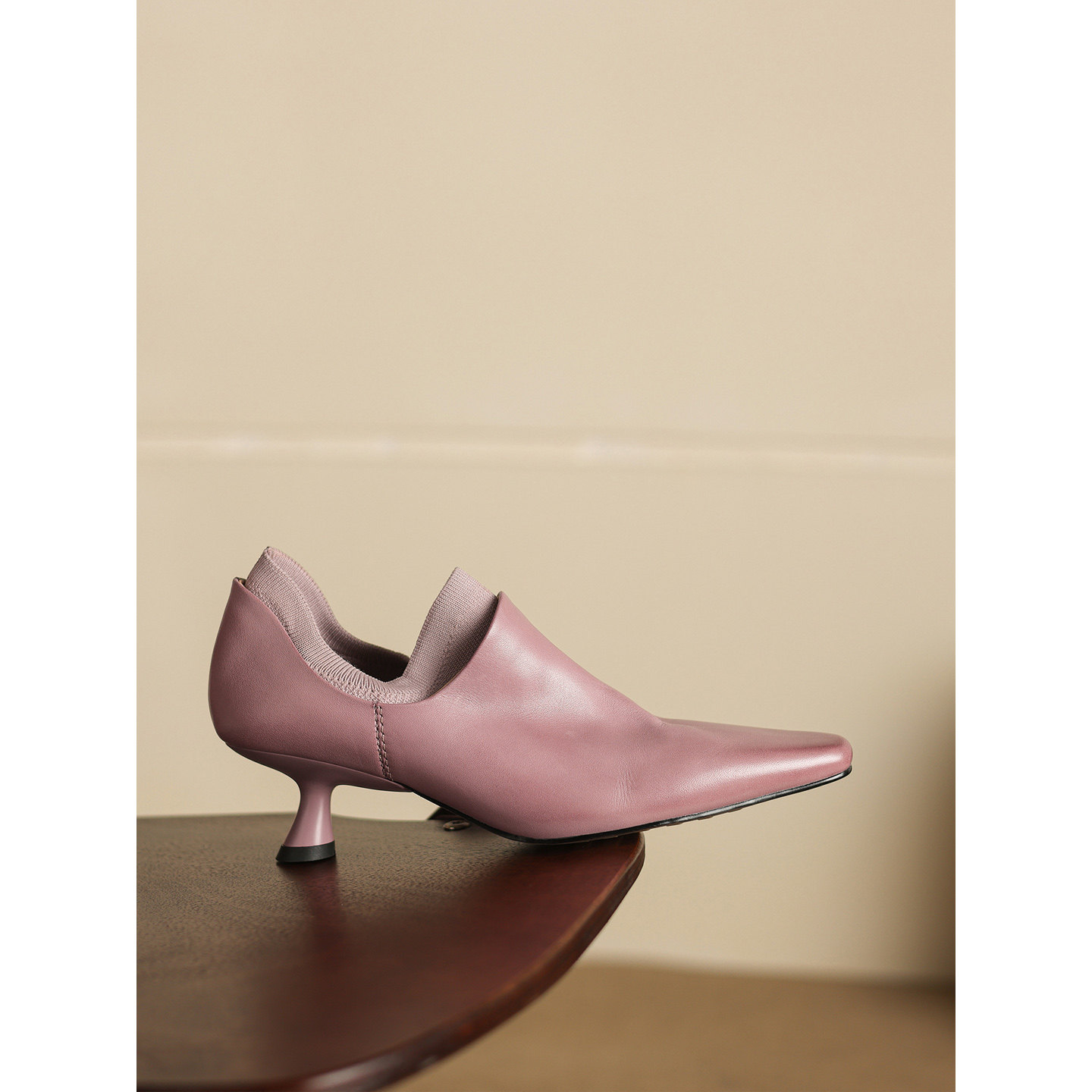 Ls' rommors 时尚精致 欧美复古松紧带拼接v口单鞋马皮猫跟小皮鞋,女鞋,深口单鞋,淘宝优惠券,粉丝福利购,淘宝优惠卷