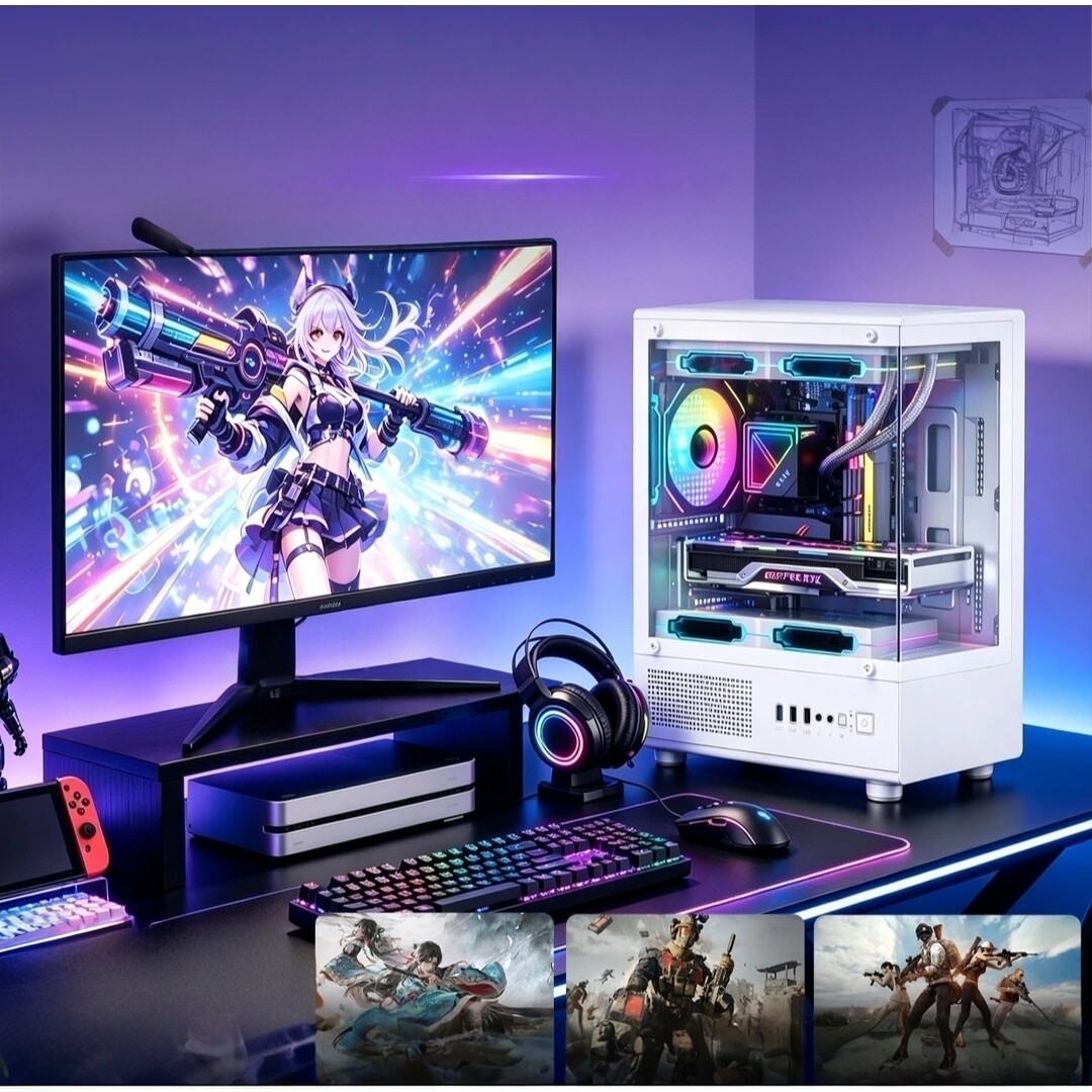 32寸台式网吧非全新二手组装电脑主机全套高配独显电竞游戏LOL