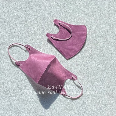 纯玫瑰紫色3d立体口罩独立一次性高级颜值质感时尚显白透气脸小瘦