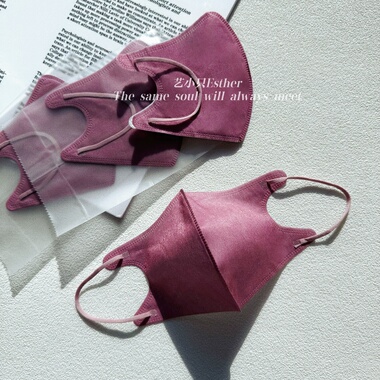 复古纯色玫瑰粉紫色3d立体口罩紫色一次性透气高颜时尚显脸小2026