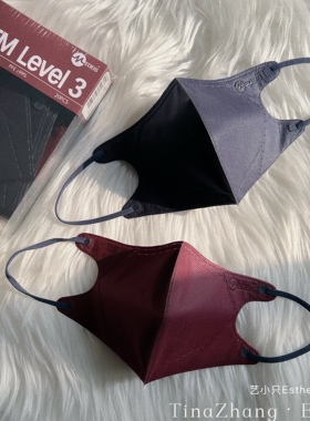 香港medeis都市3d深蓝色口罩酒红墨绿深灰色成人高级颜值明星同款