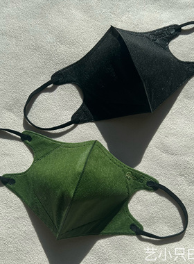 香港medeis复古军绿黑色3d立体口罩森林咖棕卡其色薄成人透气高颜