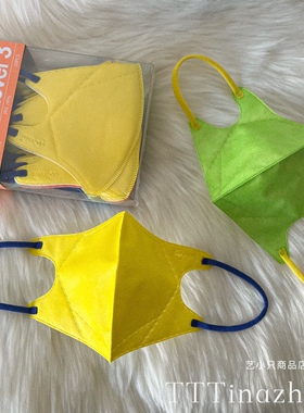 香港medeis口罩荧光绿色3d立体一次性女生时尚轻薄透气港版顺丰新