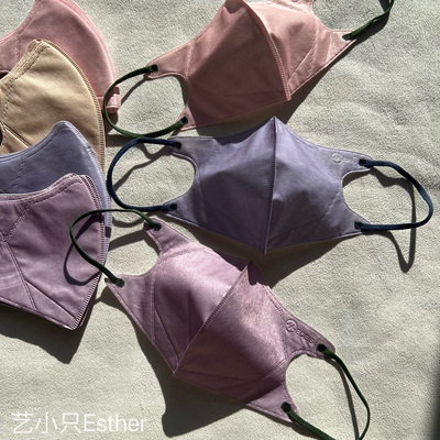 香港medeis腮红粉紫色3d立体口罩浅粉卡其浅紫色薄款成人透气高颜