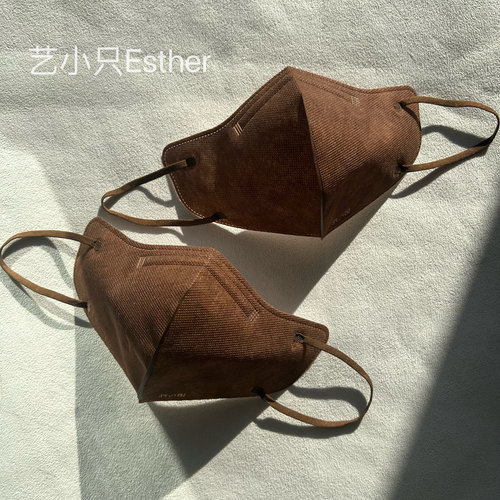 香港纯咖棕褐色3d立体口罩复古美拉德色四层保暖透气成人高颜显白
