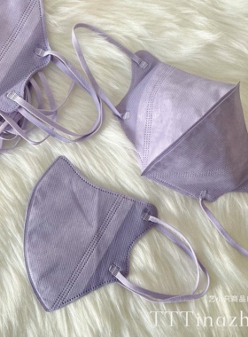 香芋浅紫色3d口罩立体淡紫色元气色一次性透气高级感颜值时尚新品