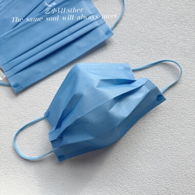 2026复古纯雾霾浅蓝色口罩天蓝纯色独立透气高颜质感显白时尚面罩