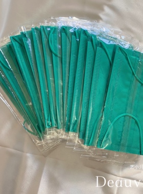 很绿但是很好看的翡翠绿色口罩祖母绿成人时尚男士女士显白显脸小