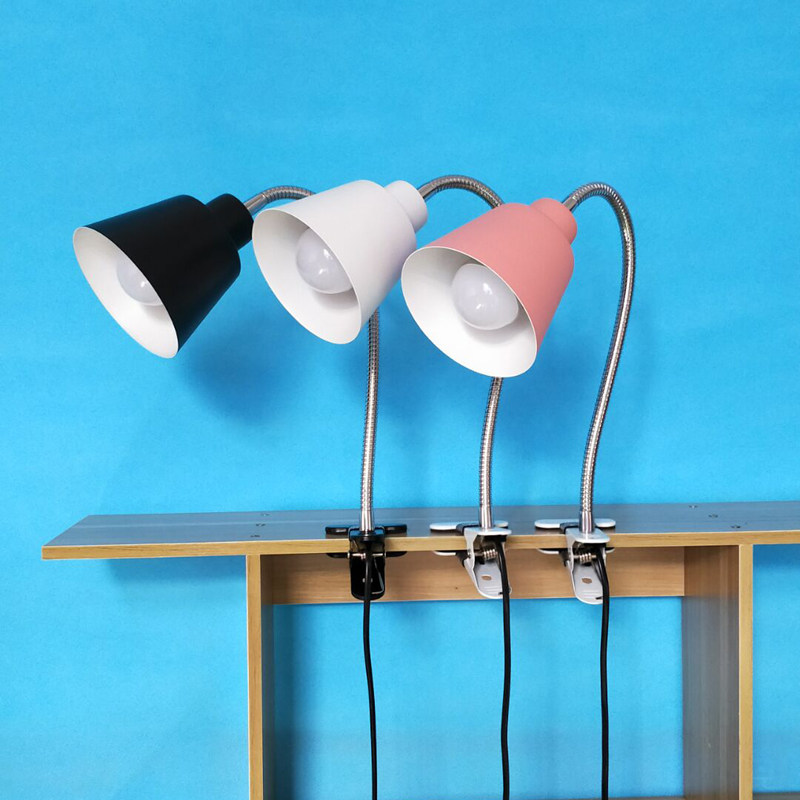老式LED护眼夹子台灯灯架工作阅读学生床头书桌E27螺口可换灯泡