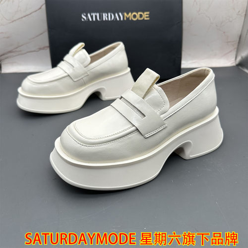 正品SATURDAYMODE断码撤柜真皮女鞋平底防滑中口时尚休闲乐福鞋