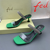 高跟凉拖鞋 正品 细跟夏季 外穿水钻时尚 fed 艾芙伊迪撤柜处理女鞋