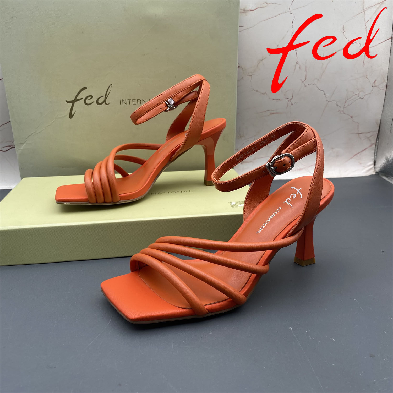 正品fed/艾芙伊迪撤柜羊皮处理女鞋扣带露趾中空高跟细跟气质凉鞋,女鞋,时装凉鞋,淘宝优惠券,粉丝福利购,淘宝优惠卷