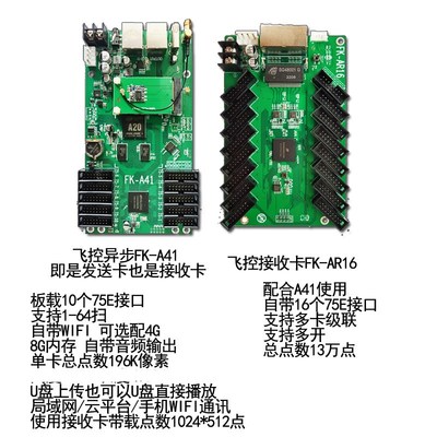 控制卡飞控控制器幕 异步集群 K1 -A4F大屏WIFI手机全彩LED显示屏