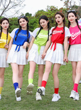 拉拉队啦啦操舞蹈表演服初高中大学生运动会毕业季演出服装男女夏