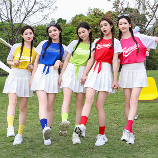 拉拉队啦啦操舞蹈表演服初高中大学生运动会毕业季 男女夏 演出服装