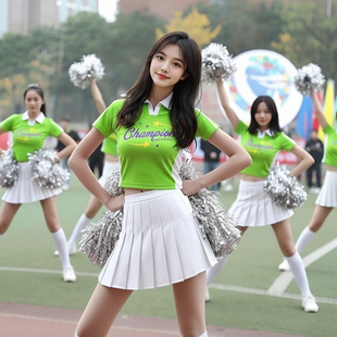 女款啦啦操拉拉队运动会开幕式入场演出服学生团体舞台演出服装