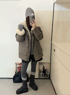 2025冬季6283款韩版宽松显瘦百搭加厚保暖派克服外套女