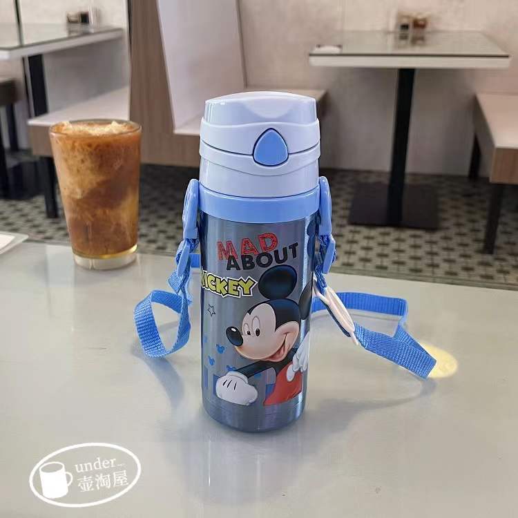 迪士尼 米妮 米奇WDMN-3412 儿童真空保温壶软嘴水壶学饮吸管水杯