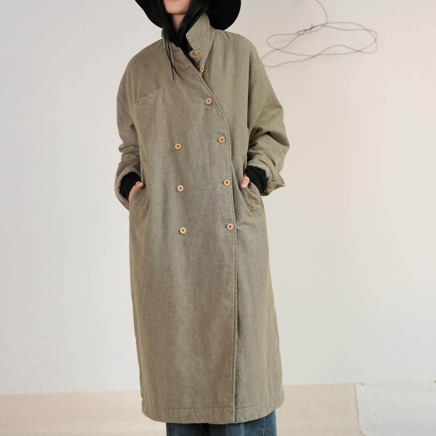 棉服外套女秋冬天丝苎麻长款棉衣保暖复古做旧大衣慵懒风C0935,孕妇装/孕产妇用品/营养,棉衣/羽绒服/大衣,淘宝优惠券,粉丝福利购,淘宝优惠卷