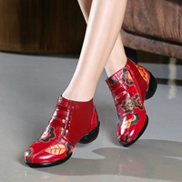 Этнические туфли, нескользящая танцующая обувь для матери, коллекция 2023, из натуральной кожи, этнический стиль, мягкая подошва, для среднего возраста