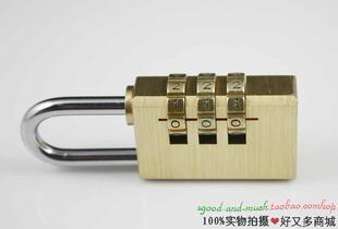 迷你小号纯铜全铜密码挂锁铜锁 3轮密码锁衣柜柜子锁学生防盗锁
