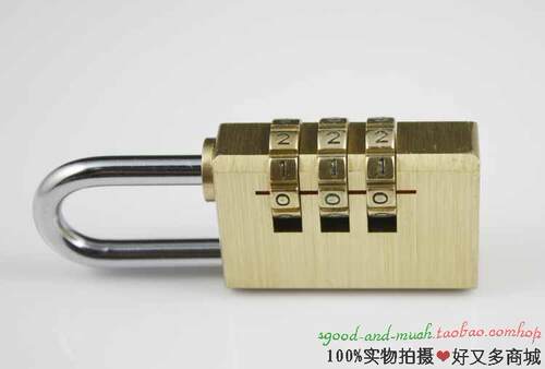 CJSJ迷你纯铜三位密码挂锁